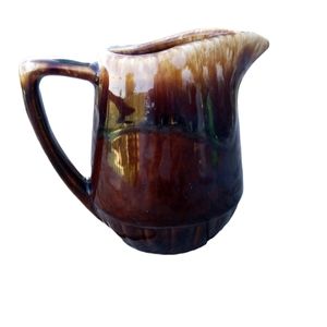 Vintage McCoy Brown Drip Glaze Creamer Milk Pitcher. Farmhouse Decor.
